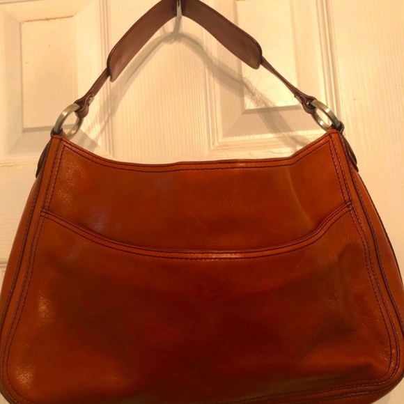 Hype Handbags - Hype Cognac Leather Shoulder Baguette